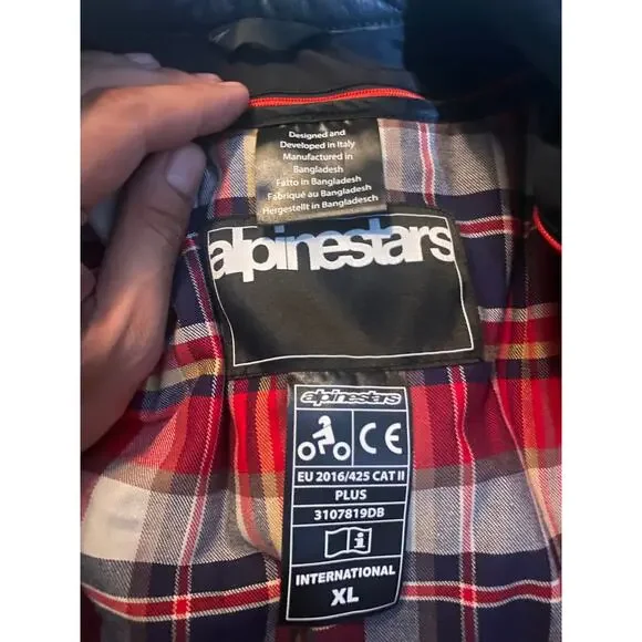 Alpine Stars Buffalo Leather Crazy Eight Padded Motorcycle Jacket - Picture 8 of 10